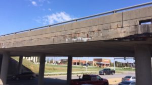 Interstate 50 over chipman road bridge before repairs.