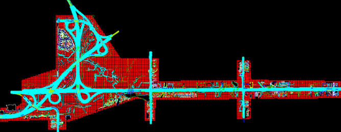 Arieal lidar combined with roadway lidar scan picture.